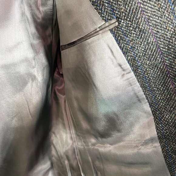 CARL STERR Wool Blend Blazer Gray Herringbone Sz 46R - Picture 6 of 6